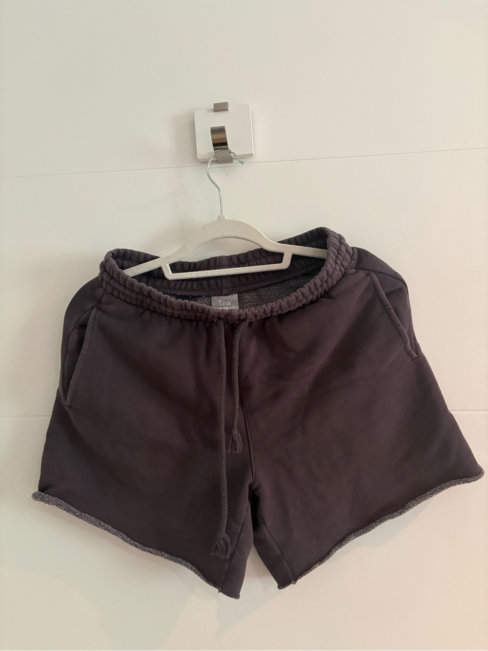 TNA Dark Charcoal Elastic Waist Sweat Shorts